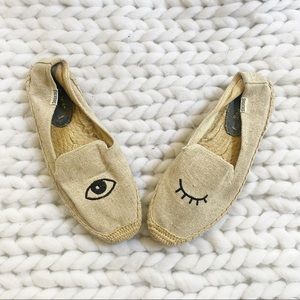 Soludos Wink Smoking Slipper Jason Polan Canvas Espadrille slip On Flats 6
